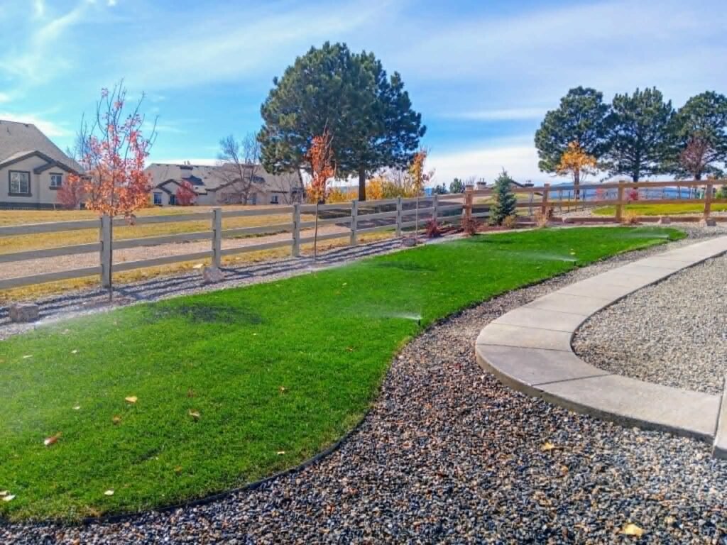 Front yard transformation from unfinished dirt to polished xeriscape with plants and rock

